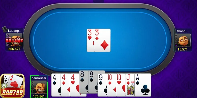 Chú ý xếp bài trong tay thật khéo