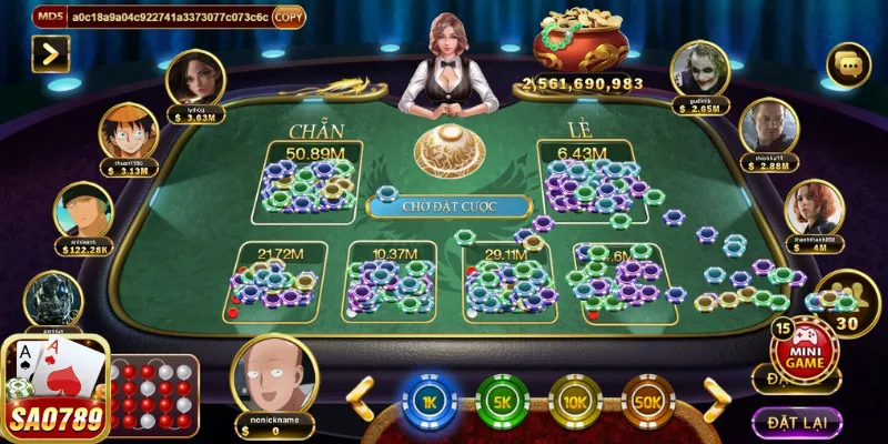 Giao diện cược Xóc đĩa