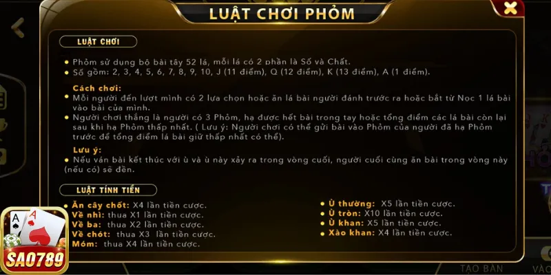Thuật ngữ Phỏm nên biết